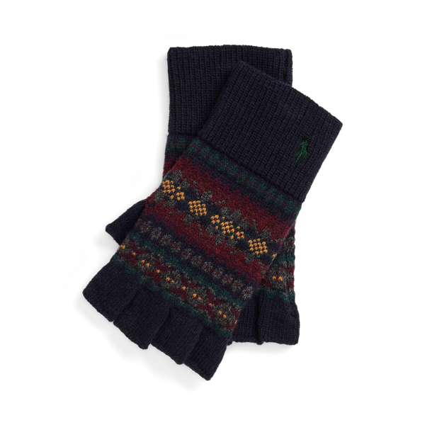 Ralph Lauren Fair Isle Wool-blend Fingerless Gloves In Multi