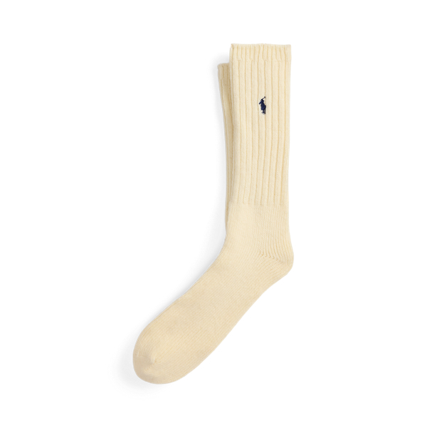 Ralph Lauren Ribbed Wool-blend Boot Socks In Neutral