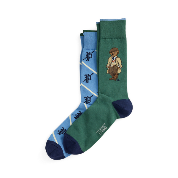 Ralph Lauren Polo Bear Trouser Sock 2-pack In Multi
