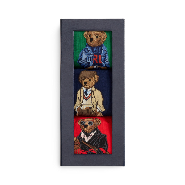 Ralph Lauren Polo Bear Trouser 3-sock Gift Set In Multi