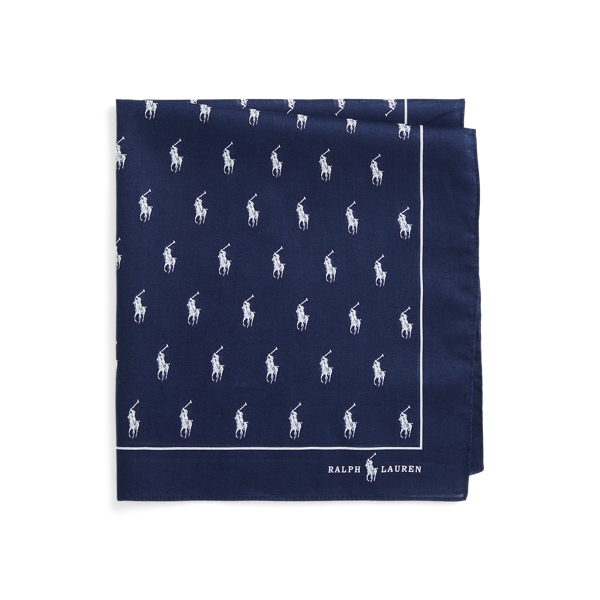 POLO ハンカチーフ POLO RALPH LAUREN ハンカチ モノグラムプリント コットン