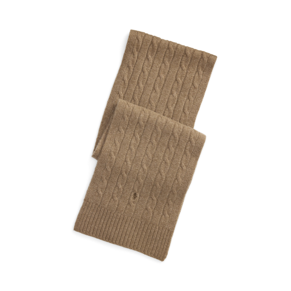 Ralph Lauren Cable-knit Cashmere Scarf In Green