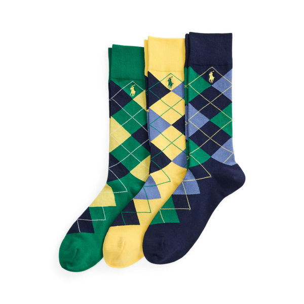 Big & Tall - Argyle Cotton-Blend Trouser Sock 3-Pack