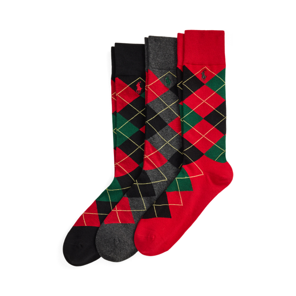 Big & Tall - Argyle Cotton-Blend Trouser Sock 3-Pack