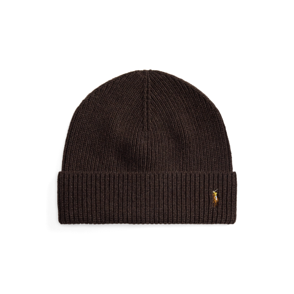 Ralph Lauren Signature Pony Wool-blend Beanie In Brown