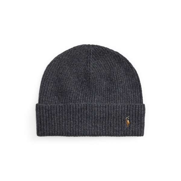 Ralph Lauren Signature Pony Wool-blend Beanie In Gray