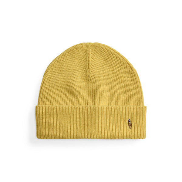 Ralph Lauren Signature Pony Wool-blend Beanie In Yellow