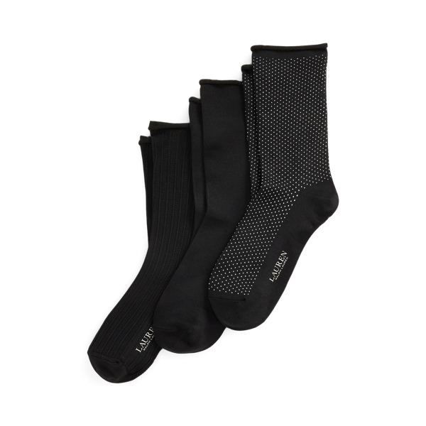 RALPH LAUREN STRETCH ROLL-TOP SOCK 3-PACK 