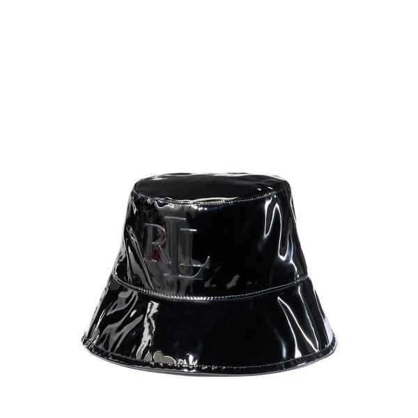 Shop Laurèn Water-resistant Faux-leather Bucket Hat In Black