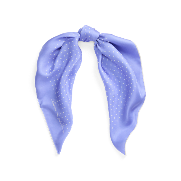 Ralph Lauren Core Dot Square Scarf In Pale Iris