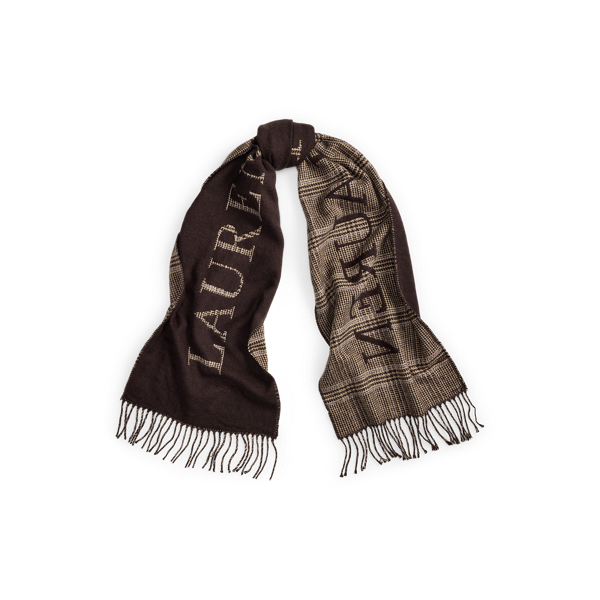 Ralph Lauren Reversible Logo Jacquard Scarf In Brown