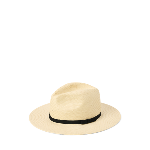 Ralph Lauren Ribbon-trim Straw Fedora In Natural