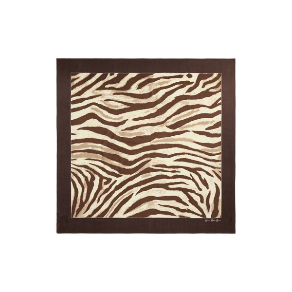 Ralph Lauren Zebra-print Wool-silk Square Scarf