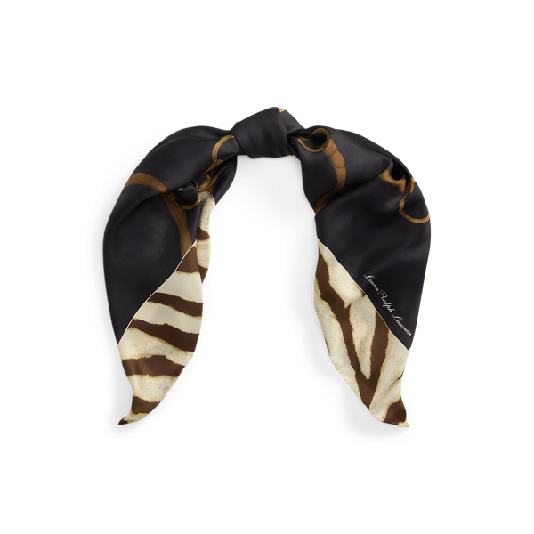 Ralph Lauren Belting-print Silk Square Scarf