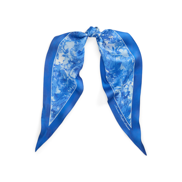 Foulard losange motif cachemire en soie - Lauren - Modalova