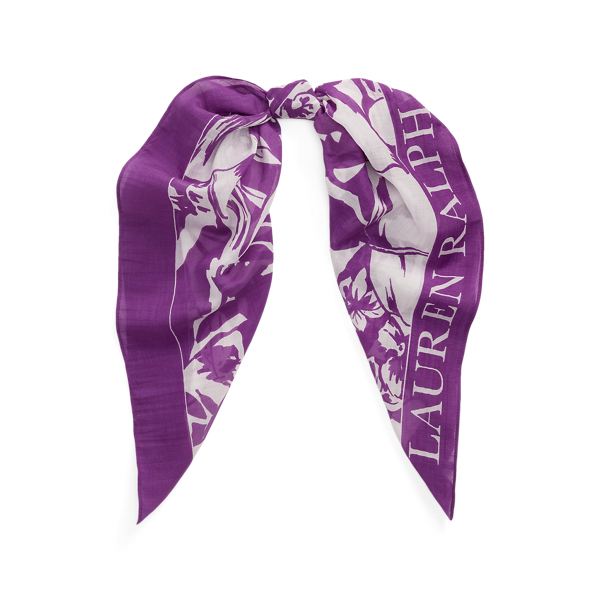 Ralph Lauren Palm-frond-print Cotton-silk Scarf