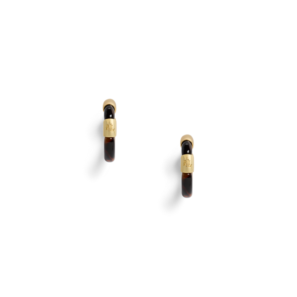 Logo Tortoiseshell Small Hoop Earrings - Lauren - Modalova