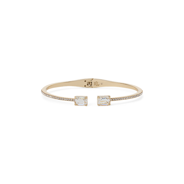 Bracelet manchette pavé en plaqué or - Lauren - Modalova