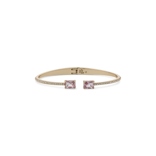 Bracelet manchette pavé en plaqué or - Lauren - Modalova