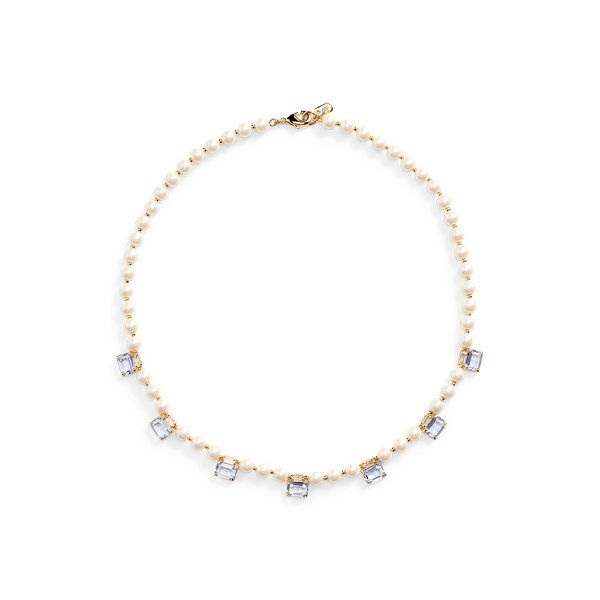 Collier plaqué or perles et pierres - Lauren - Modalova