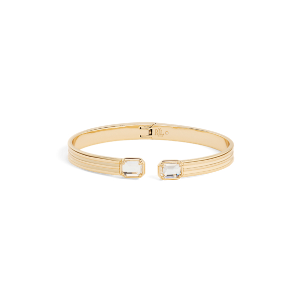 Bracelet manchette côtelé plaqué or - Lauren - Modalova