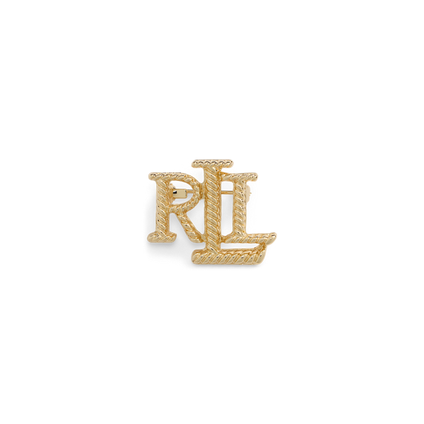 Broche texturée plaquée or à logo - Lauren - Modalova