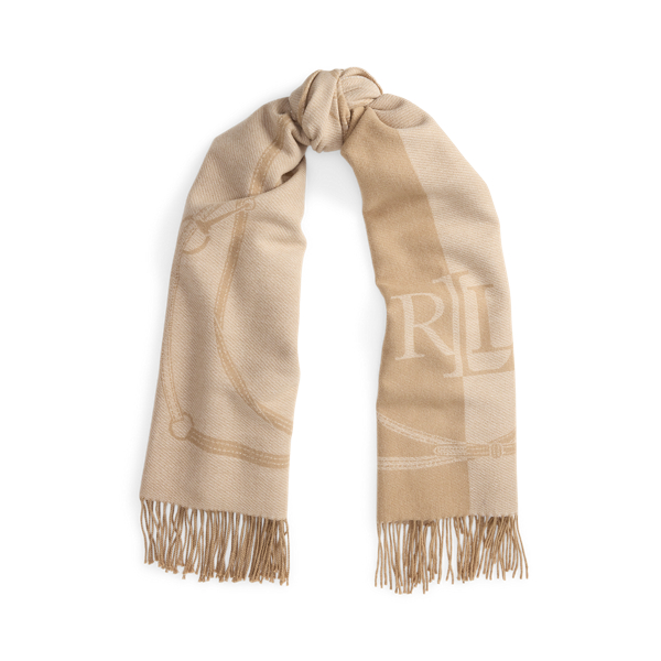 Ralph Lauren Belting-motif & Logo Jacquard Wrap Scarf