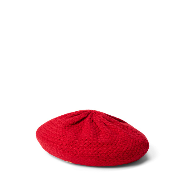 Ralph Lauren Basket-knit Beret In Red