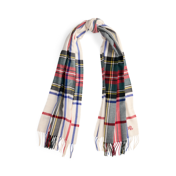 Ralph Lauren Plaid Fringe-trim Scarf