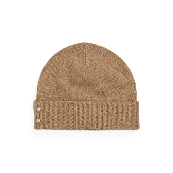 Ralph Lauren Button-trim Knit Beanie In Brown