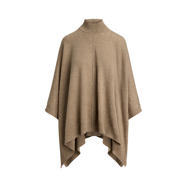 Ralph Lauren Mockneck Knit Poncho In Brown