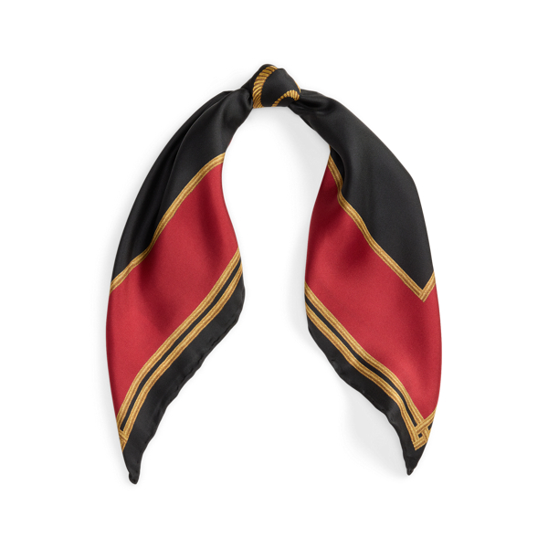 Ralph Lauren Logo Silk Square Scarf In Multi