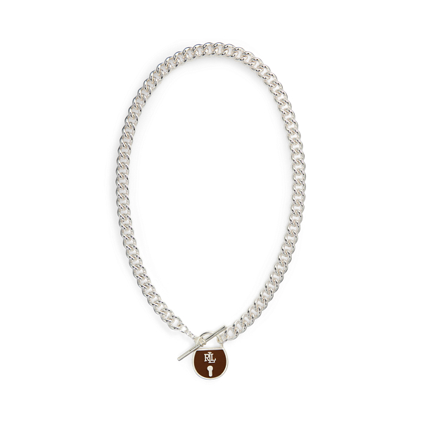 Ralph Lauren Silver-plated Padlock Pendant Necklace In Metallic