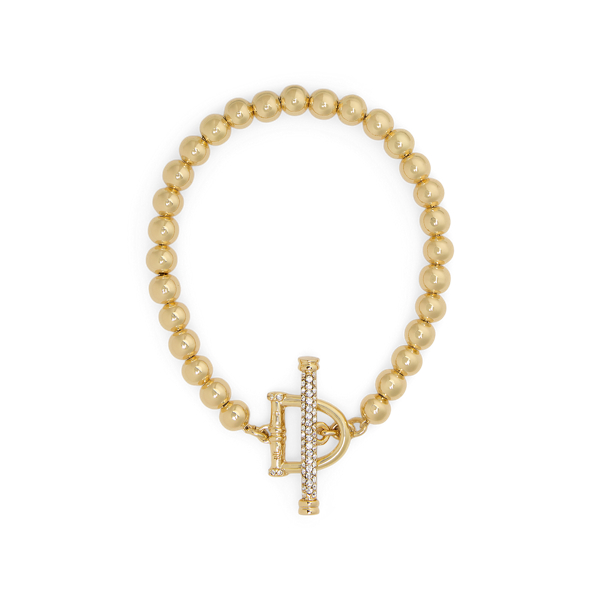 Ralph Lauren Gold-plated Beaded Horsebit Bracelet In Multi