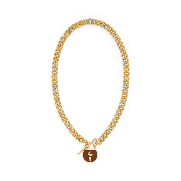 Ralph Lauren Gold-plated Padlock Pendant Necklace In Gold