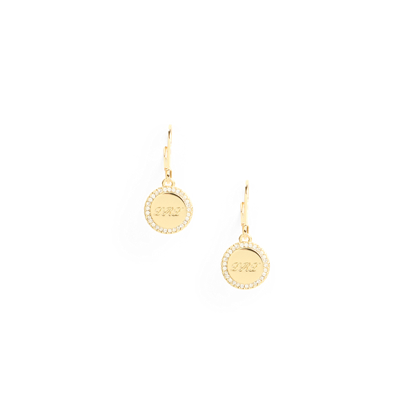 Ralph Lauren Gold-plated Pavé Logo Drop Earrings In Multi
