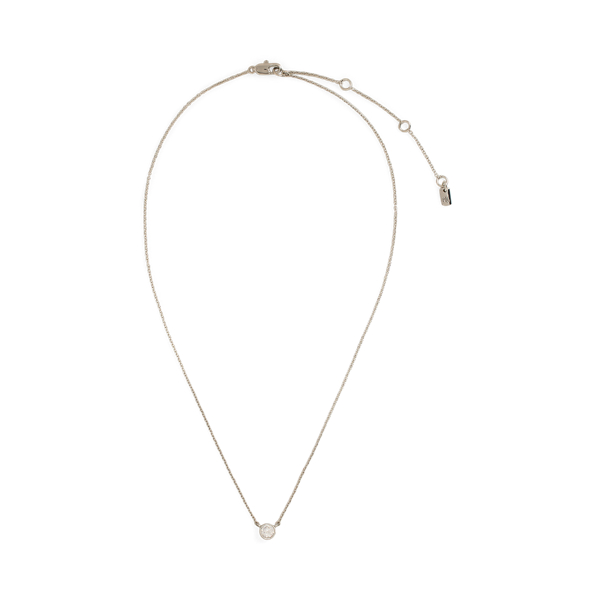 Ralph Lauren Rhodium-plated Cubic Zirconia Necklace In Silver