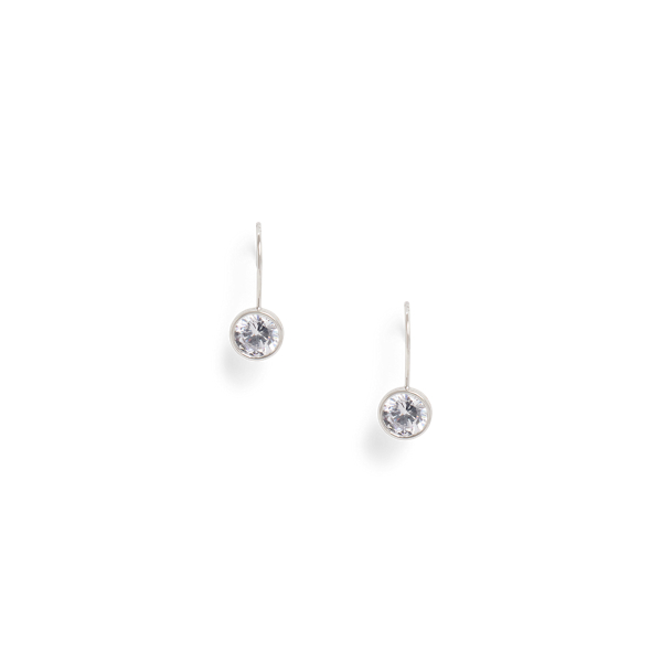 Ralph Lauren Rhodium-plated Cubic Zirconia Earrings In Silver