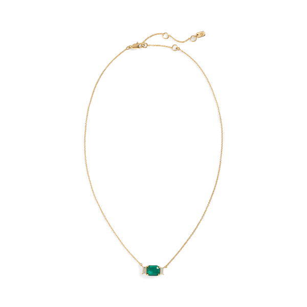 Ralph Lauren Gold-plated Stone Pendant Necklace In Gold