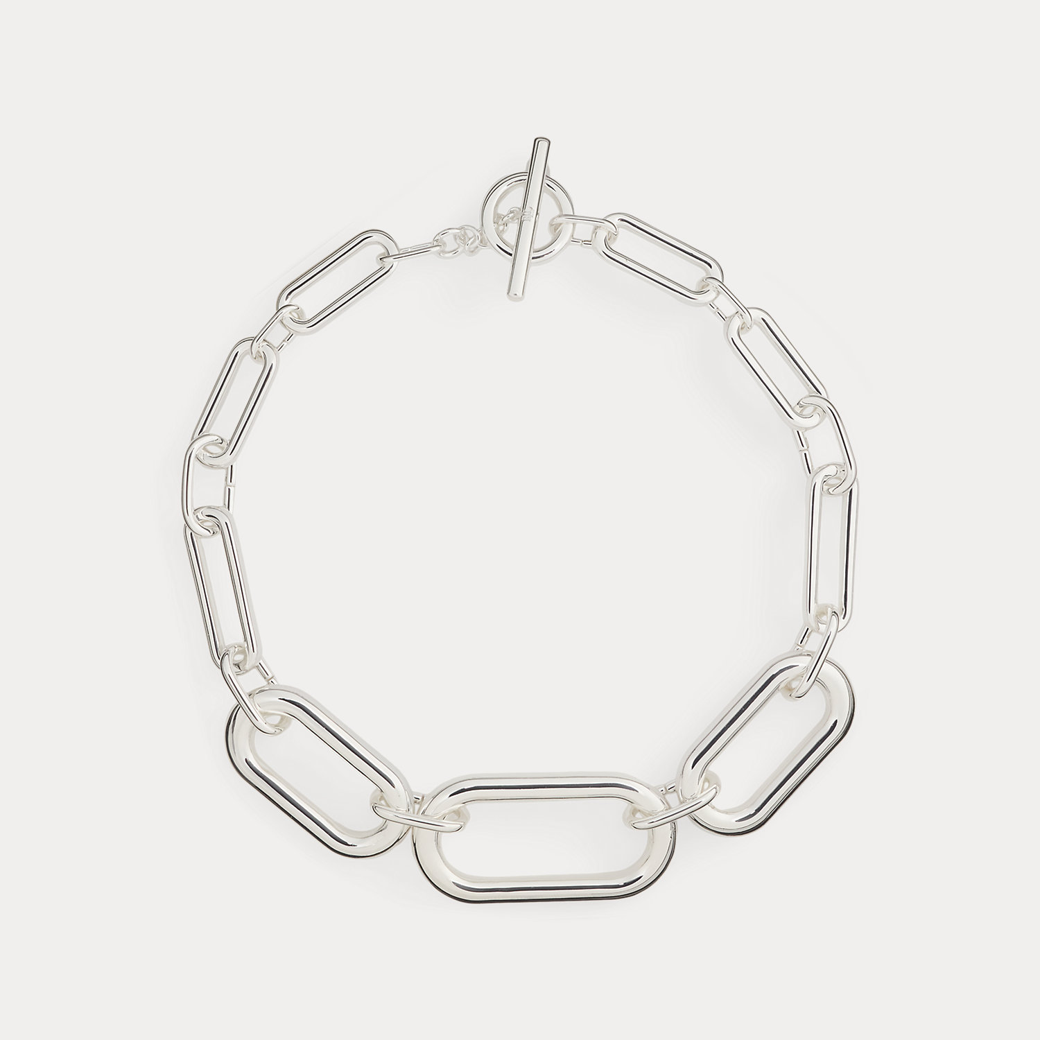 Silver-Plated Link Collar Necklace