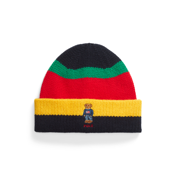 Bonnet Polo Bear rayé en laine - Polo Ralph Lauren - Modalova