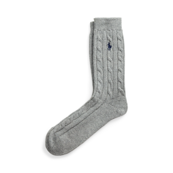 RALPH LAUREN CABLE-KNIT CREW SOCKS 