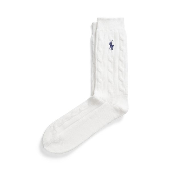 RALPH LAUREN CABLE-KNIT CREW SOCKS 