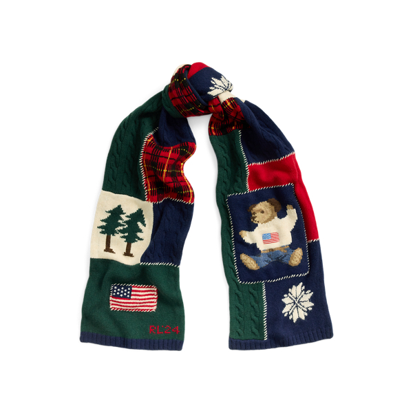 Écharpe patchwork multi laine mélangée - Polo Ralph Lauren - Modalova