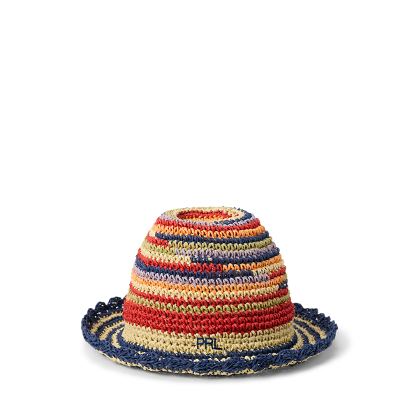 Polo Ralph Lauren Striped Crocheted Hat In Multi