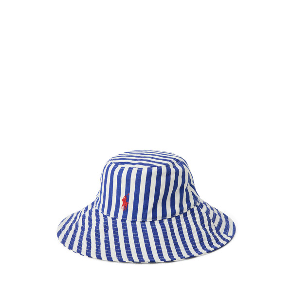 Polo Ralph Lauren Striped Linen Sun Hat In Blue/white