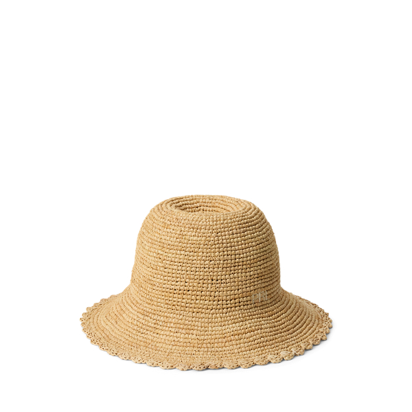 Polo Ralph Lauren Crocheted Raffia Sun Hat In Natural