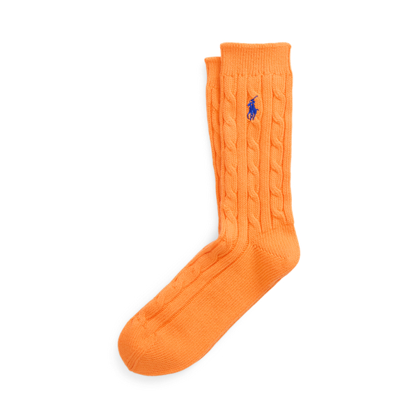 RALPH LAUREN CABLE-KNIT CREW SOCKS 