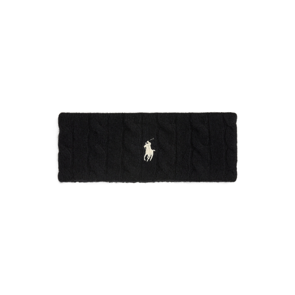 Ralph Lauren Cable-knit Wool-cashmere Headband In Black
