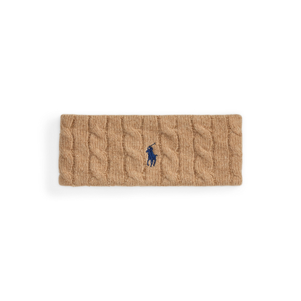 Ralph Lauren Cable-knit Wool-cashmere Headband In Brown
